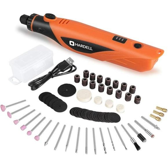 3.7V Cordless Rotary Tool w/ 66pcs Accessories, 3-Speed, 700mAh Lithium Battery - Picture 7 of 12